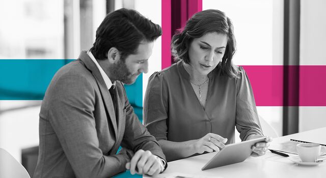 SINGLE-IMAGE_squares-male-and-female-employees-with-digital-tablet_apr25